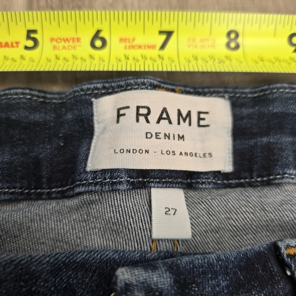 FRAME Le Crop Mini Boot Jeans Size 27 Dark Wash High Rise Flare Denim - Picture 7 of 16